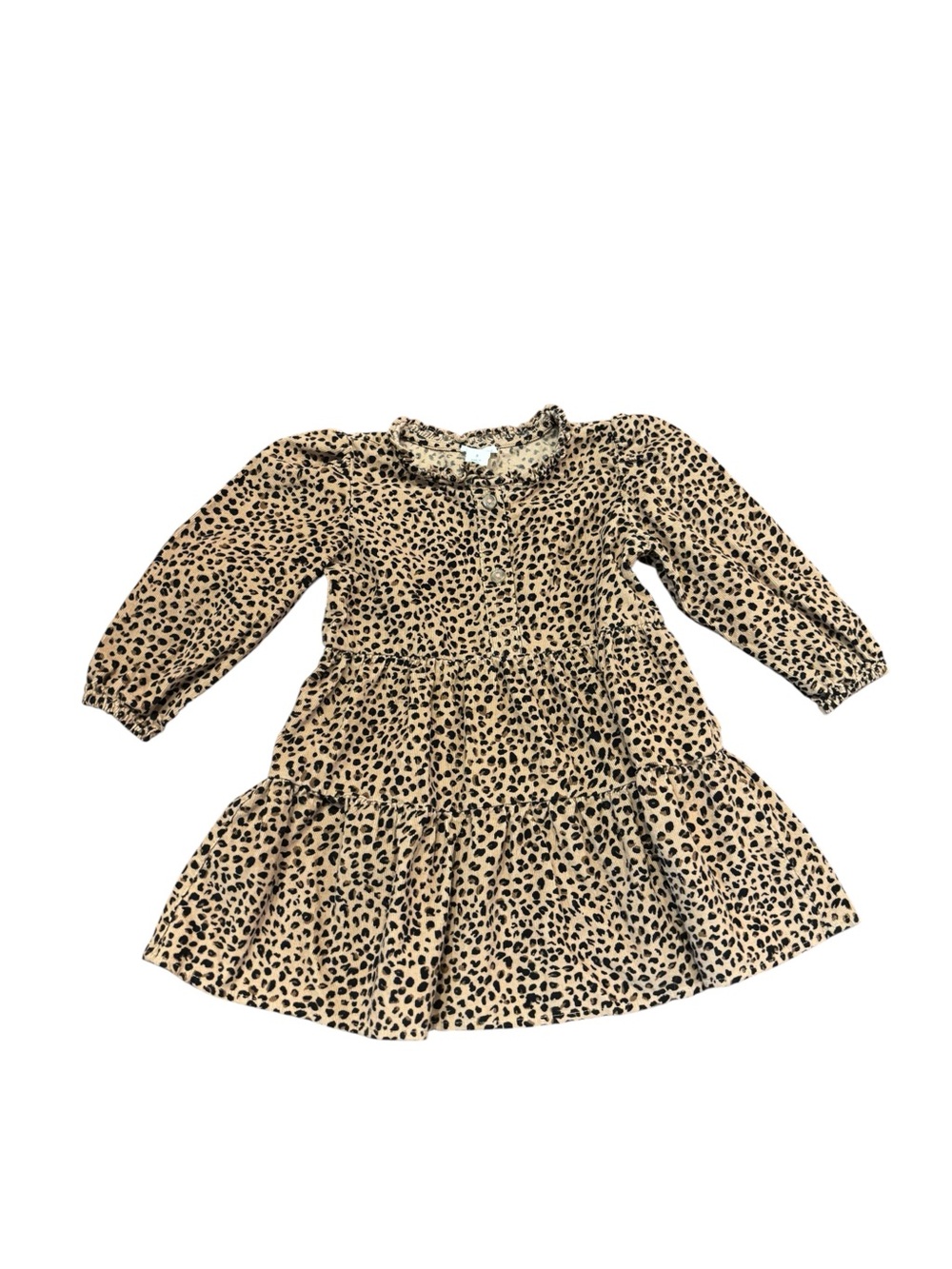 Crewcuts size 3, soft corduroy leopard print dress